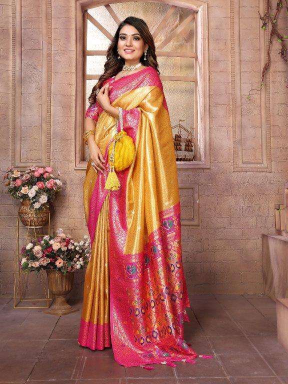 VIMLA BY ASLIWHOLESALE DESIGNER PURE BANARASI TISSUE SILK SAREES-00125