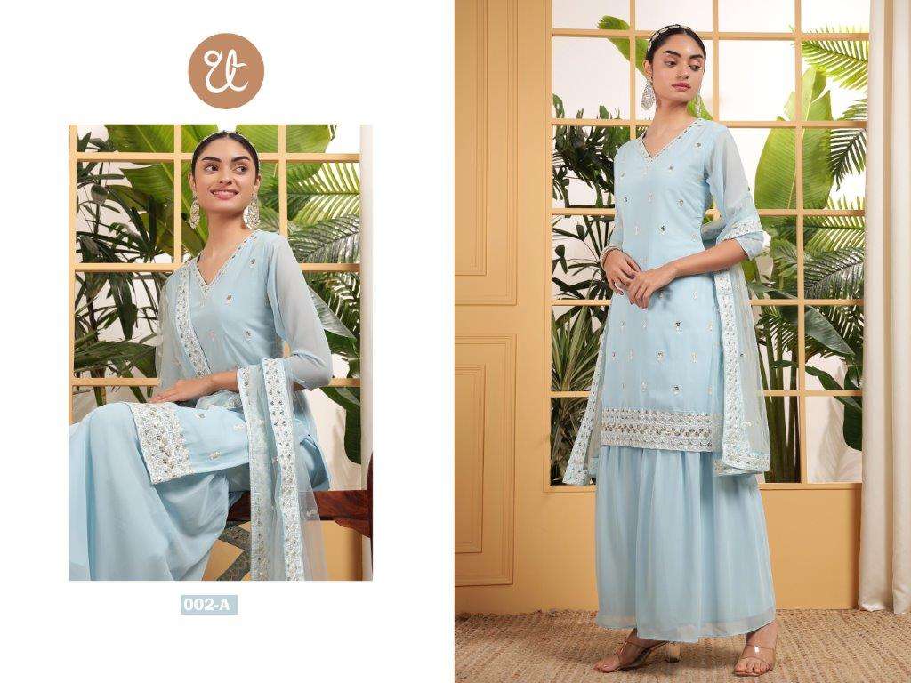 002 HIT DESIGNER BY THREAD THRILL 002-A TO 001-2-D SERIES PURE GEORGETTE EMBROIDERY DRESSES-00269