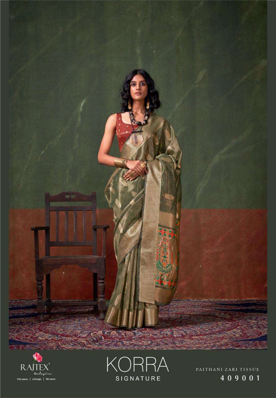 KORRA TISSUE BY RAJTEX 409001 TO 409006 SERIES PURE TISSUE PAITHANI SAREES