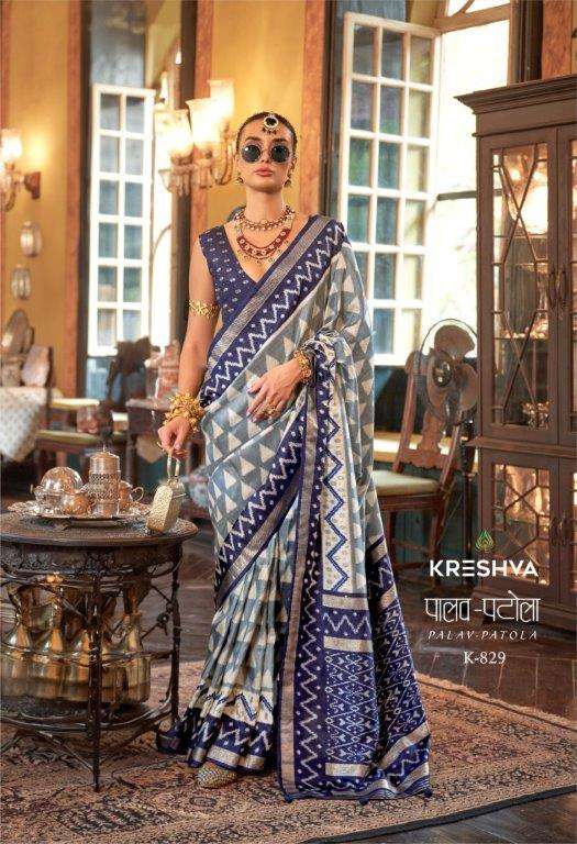PALAV PATOLA BY KRESHVA PURE FANCY SILK DIGITAL PRINTED SAREES-00137