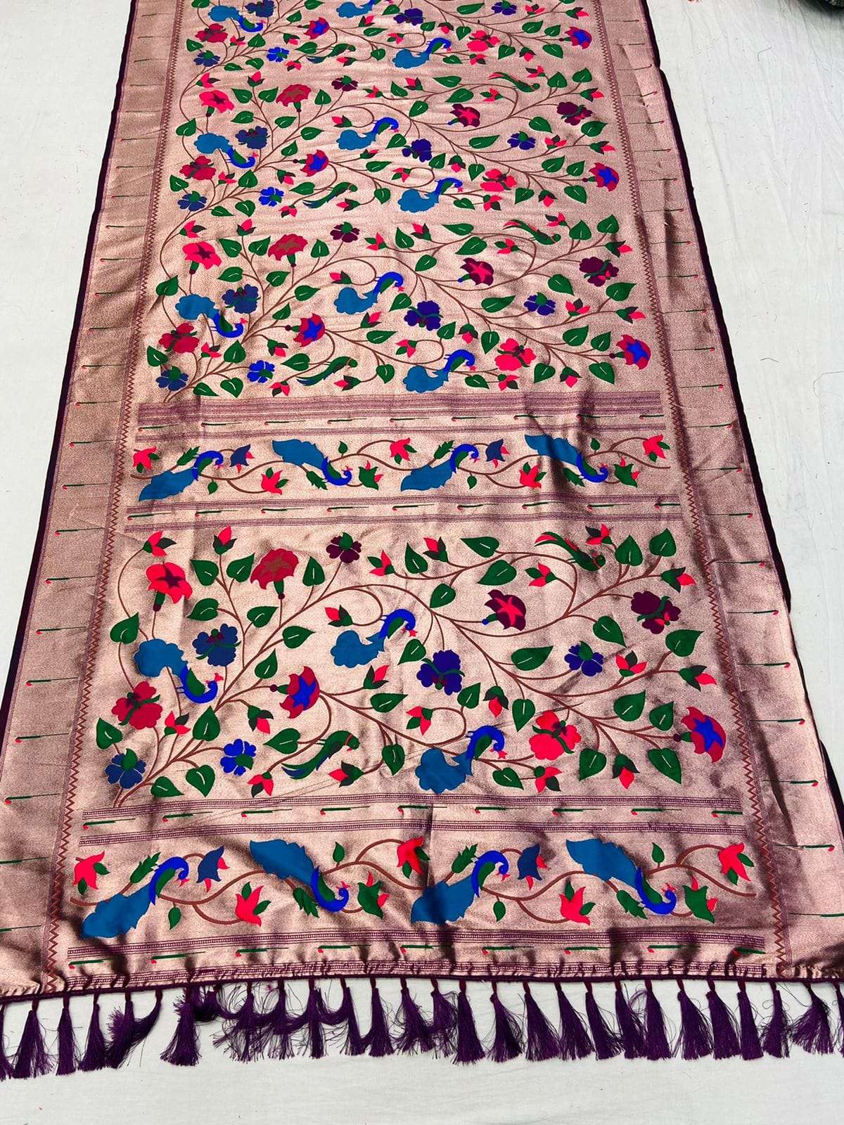 PAMELA BYASLIWHOLESALE DESIGNER  PURE PAITHANI SILK PRINTED SAREES-00230