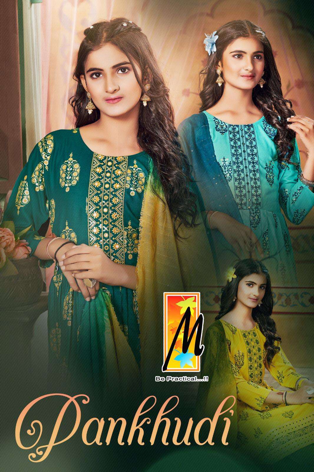 PANKHUDI BY MASTER 1001 TO 1008 SERIES DESIGNER RAYON FOIL PRINT DRESSES-00140