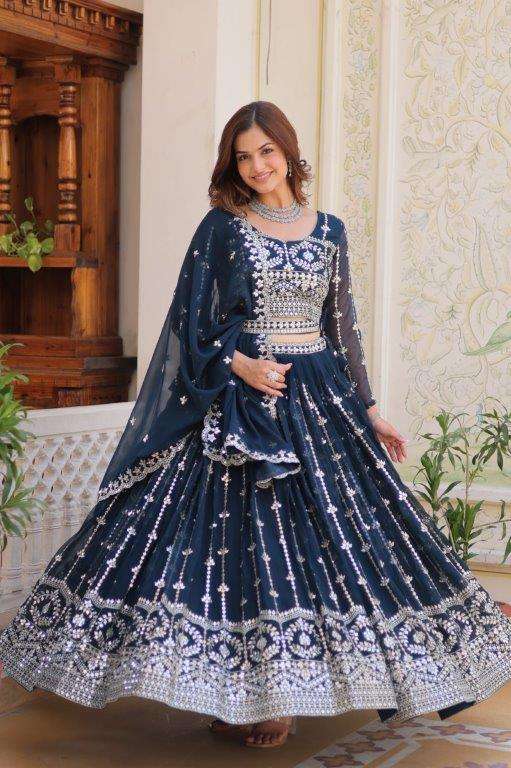 RM-085 BY ASLIWHOLESALE DESIGNER PURE HEAVY FAUX GEORGETTE LEHENGHAS-00236