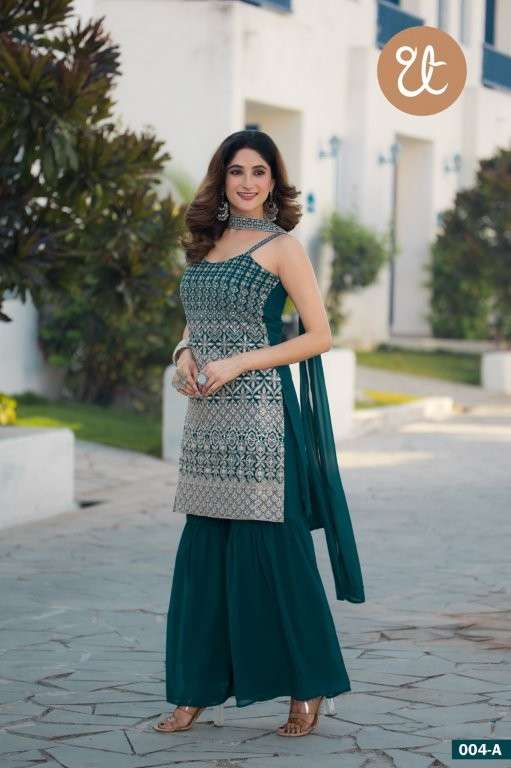 004 HIT DESIGN BY THREAD THRILL 004-A TO 004-D SERIES PURE HEAVY GEORGETTE EMBROIDERY DRESSES-00269