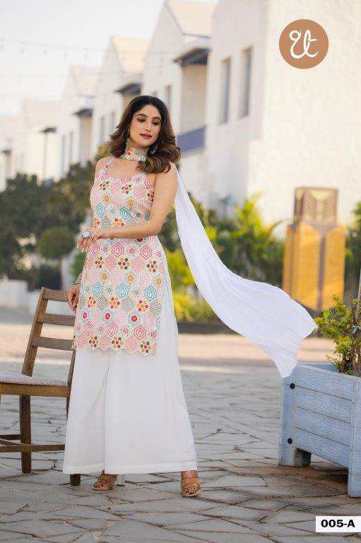 005 HIT DESIGN BY THREAD THRILL 005-A TO 005-D SERIES PURE HEAVY CHINON EMBROIDERY DRESSES-00269