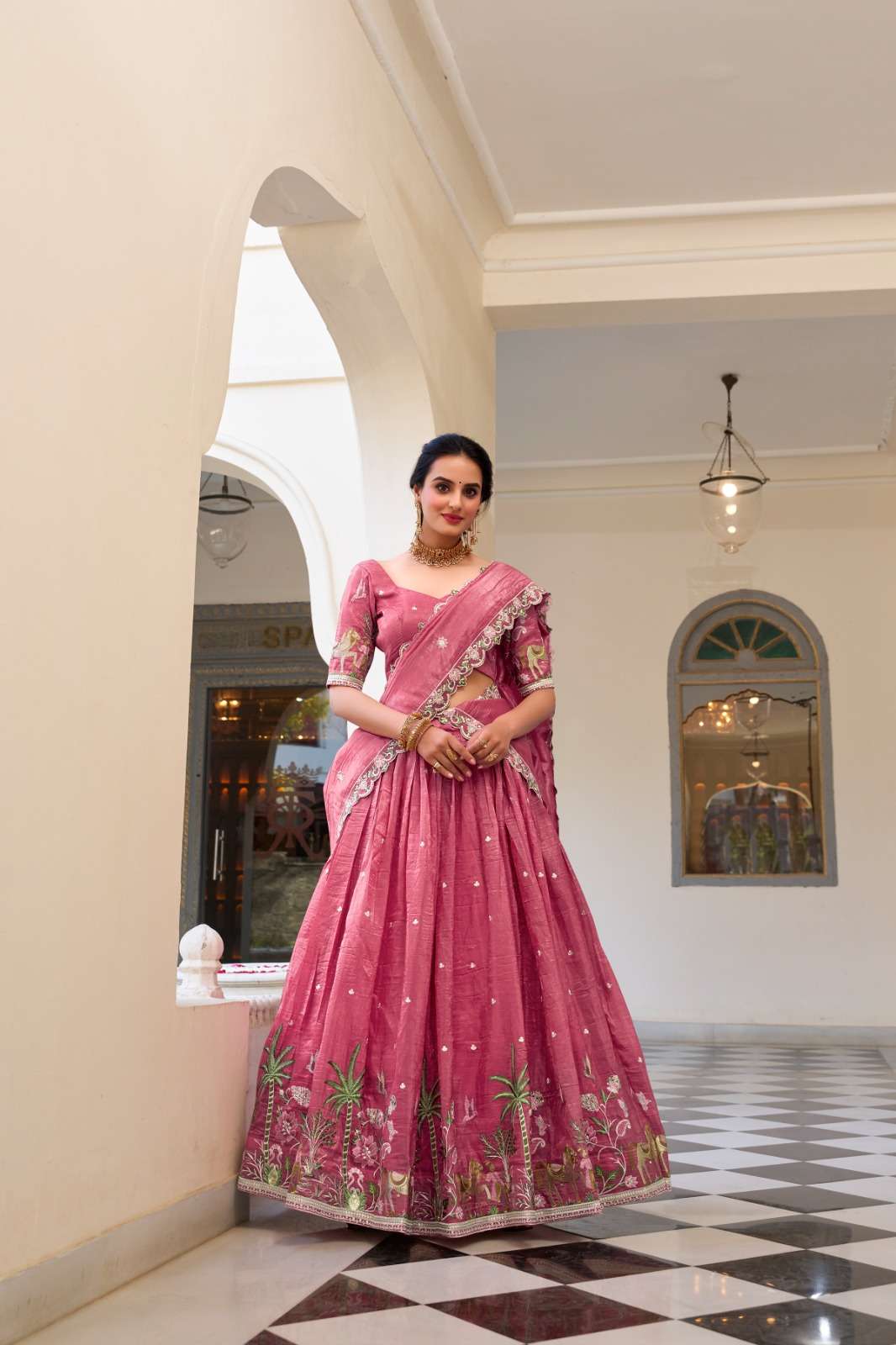 1435 COLOUR BY ASLIWHOLESALE DESIGNER FANCY GOLD CRUSH EMBROIDERY LEHENGA-00195