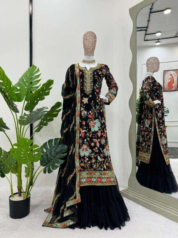 263 HIT COLOUR BY ASLIWHOLESALE DESIGNER PURE FAUX GEORGETTE EMBROIDERY DRESSES-00246