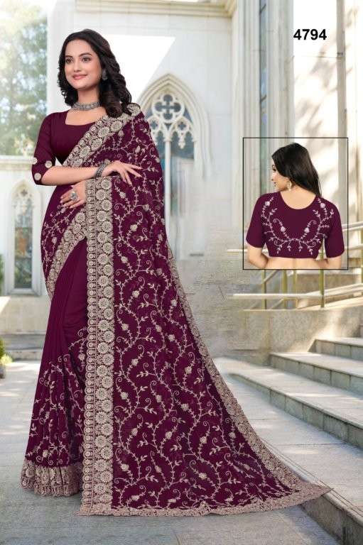 4794 COLOUR BY ASLIWHOLESALE DESIGNER PURE GEROGETTE HAND WORK SAREES-00103