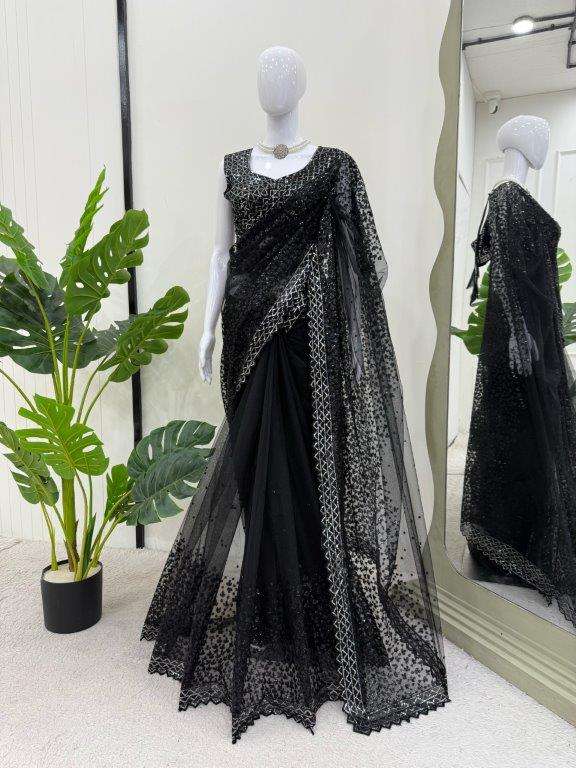572 HIT COLOUR BY ASLIWHOLESALE DESIGNER PURE SOFT NET EMBROIDERY SAREES-00241