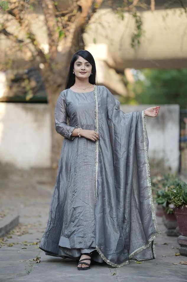 8105 COLOUR BY ASLIWHOLESALE DESIGNER PURE FANCY GOLD CRUSH EMBROIDERY GOWN-00135