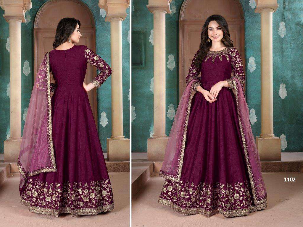 AANAYA VOL-111 BY ASLIWHOLESALE DESIGNER PURE SILK SLUB PAKISTNAI DRESSES-00274