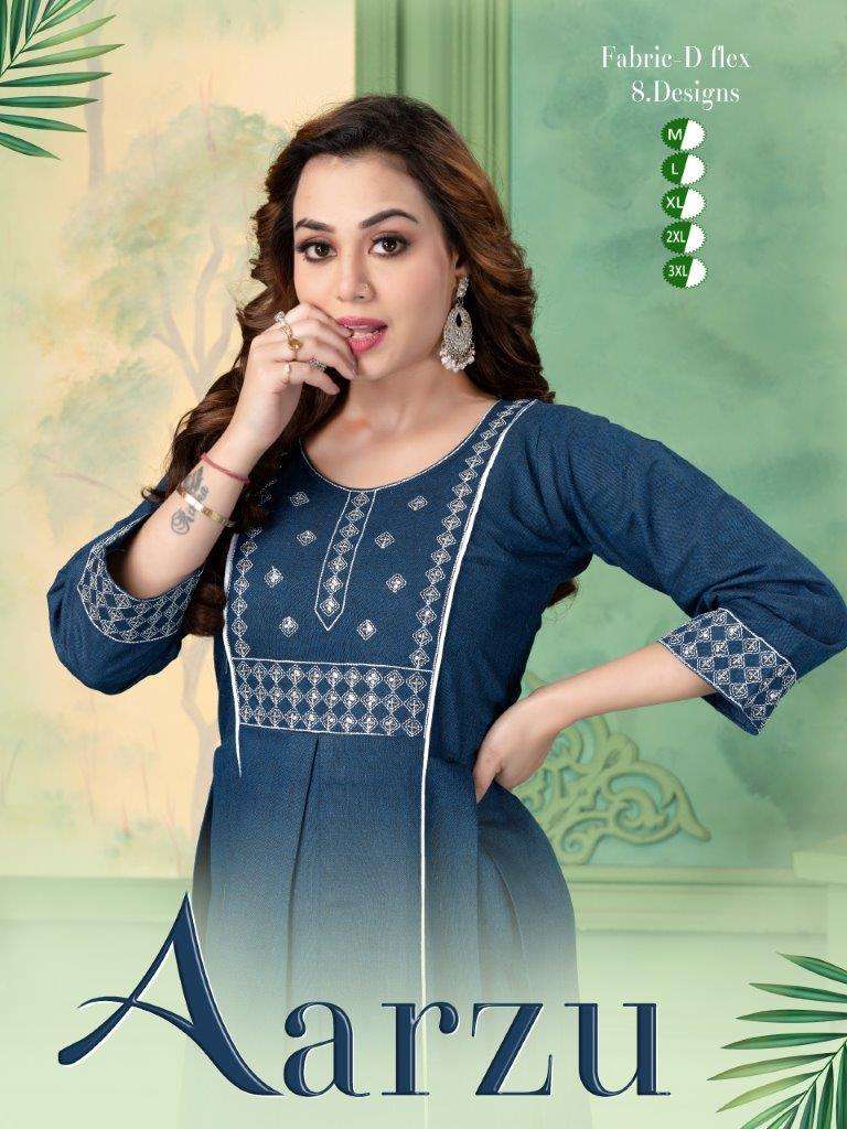AARZU VOL-01 BY ASLIWHOLESALE DESIGNER FACNY COTTON PRINT KURTIS-00093