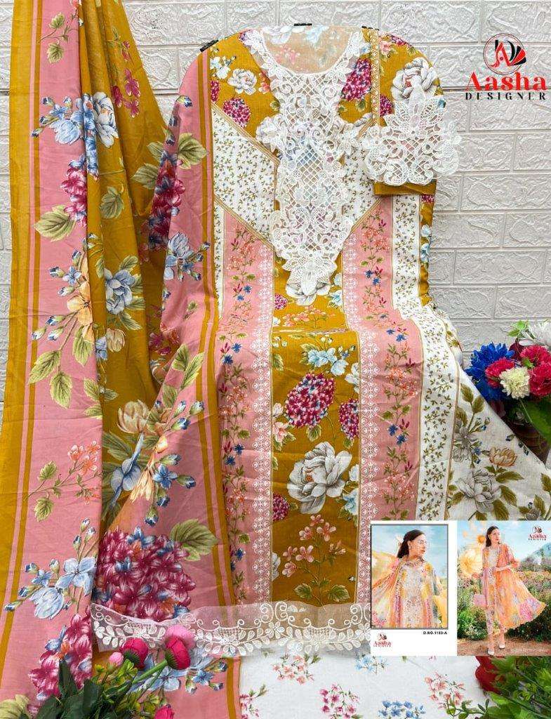 AASHA 1153 BY AASHA DESIGNER HEAVY COTTON SELF EMBROIDERY DRESSES-00062