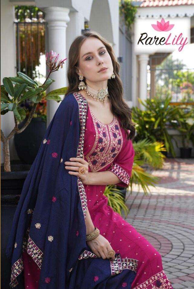 ALBELI VOL-1 BY RARE LILY 1001 TO 1006 SERIES DESIGNER VICHITRA SILK DRESSES-00062