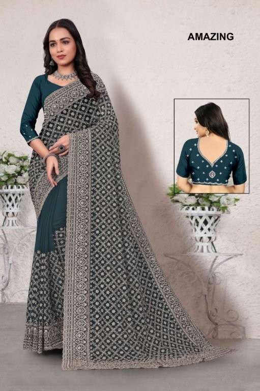 AMAZING COLOUR BY ALSIWHOLESALE DESIGNER PURE GEORGETTE SAREES-00103