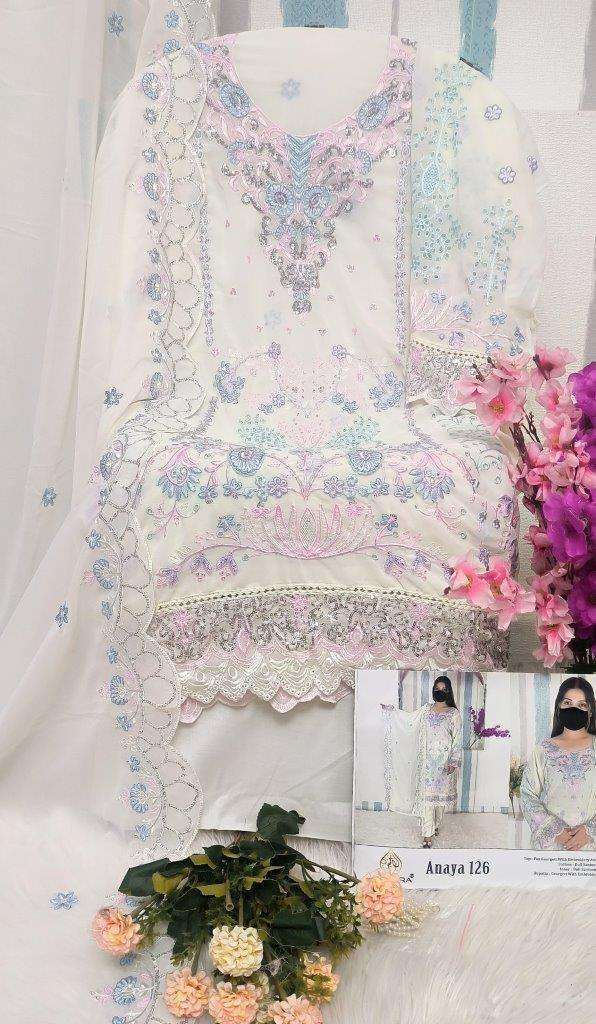 ANAYA 126 BY AL AMRA DESIGNER PURE GEORGETTE EMBROIDERY PAKISTANI DRESSES-00022