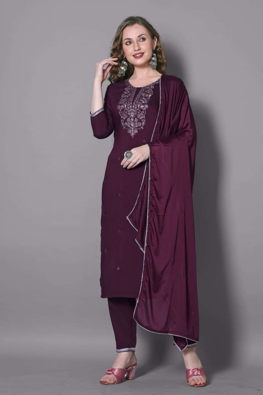 ASMITA BY ASLIWHOLESALE DESIGNER PURE SILK EMBROIDERY DRESSES-00265