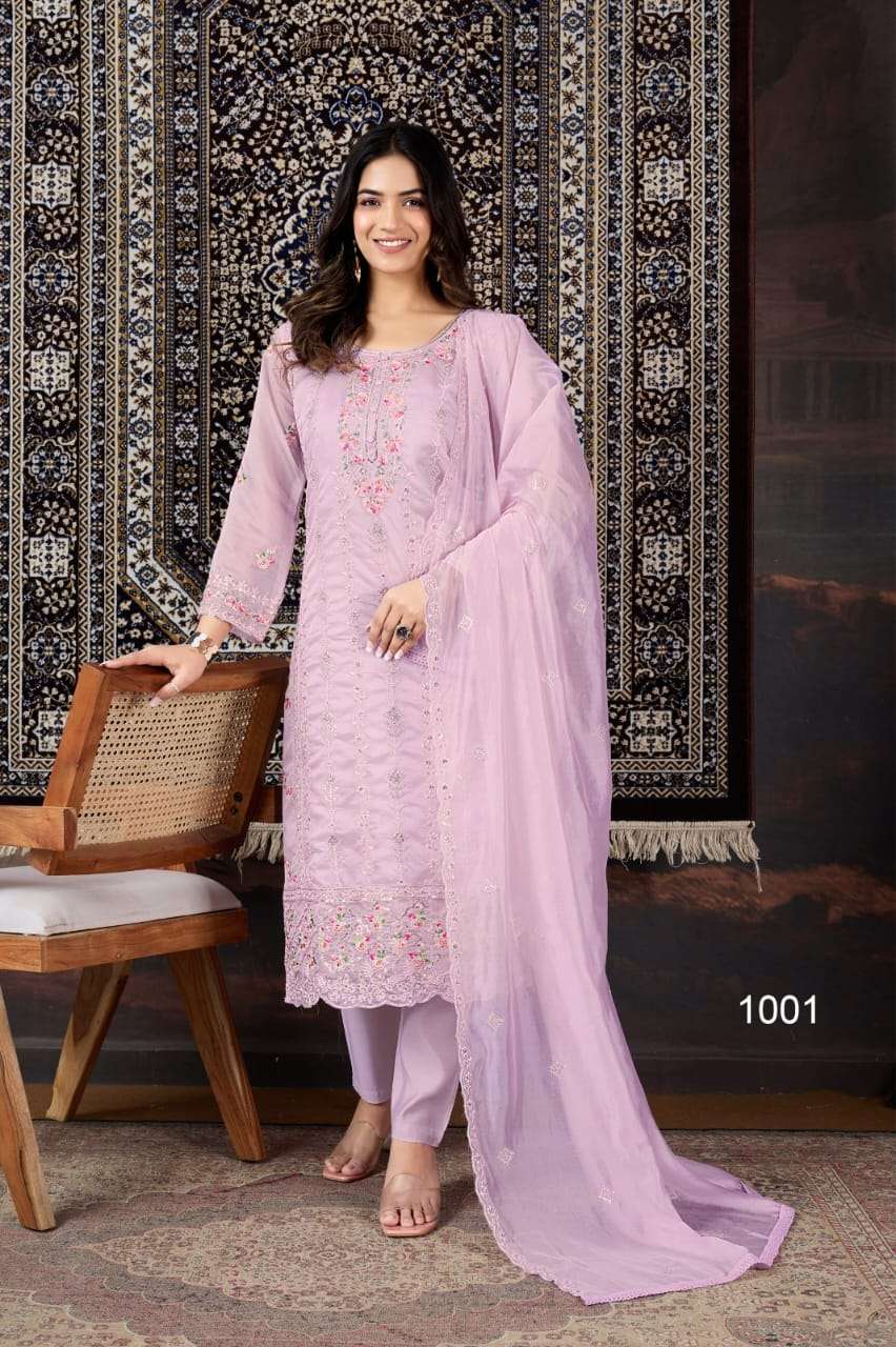 ATIA BY ASLIWHOLESALE DESIGNER 1001 TO 1004 SERIES PURE ORGANZA EMBROIDERY DRESSES-00016