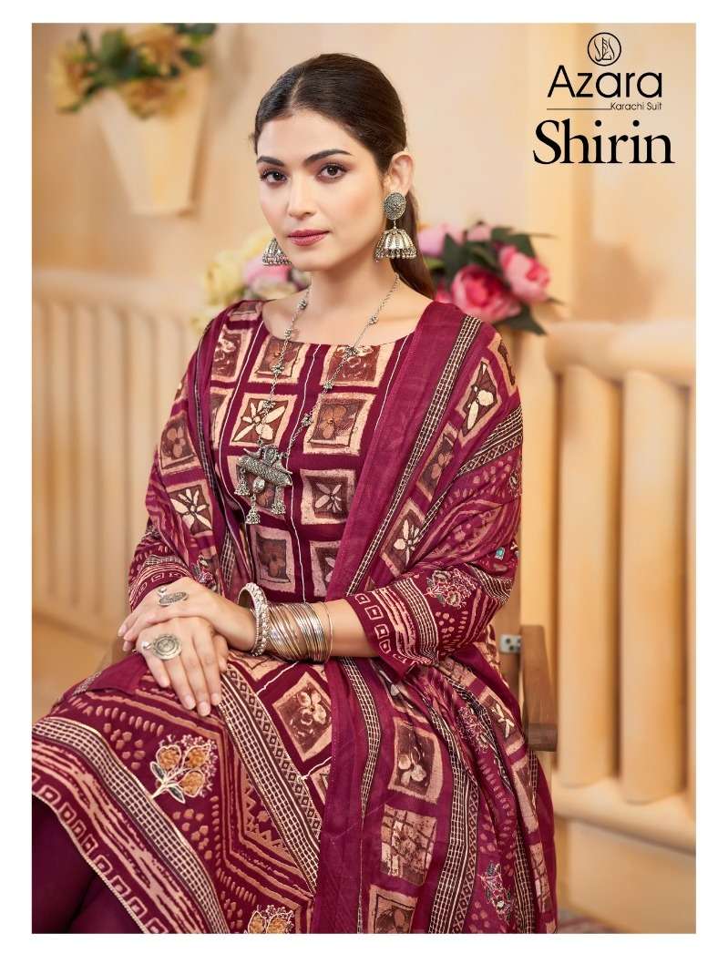 AZARA SHIRIN BY RADHIKA FASHION DESIGNER HEAVY LAWN COTTON PRINTED DRESSES-00011