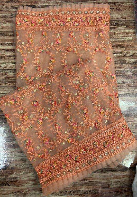 BHAGYA VOL-126 BY ASLIWHOLESALE DESIGNER PURE NET EMBROIDERY SAREES-00224
