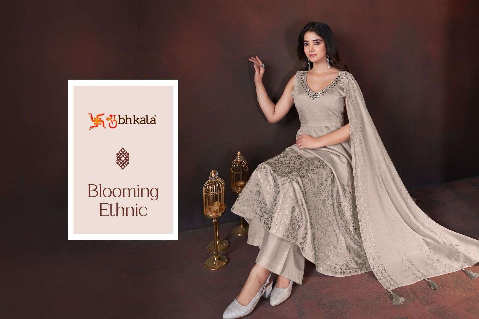 BLOOMING ETHNIC BY SHUBHVASTRA 41011 TO 41014 SERIES PURE ROMAN SILK EMBROIDERY DRESSES-00278