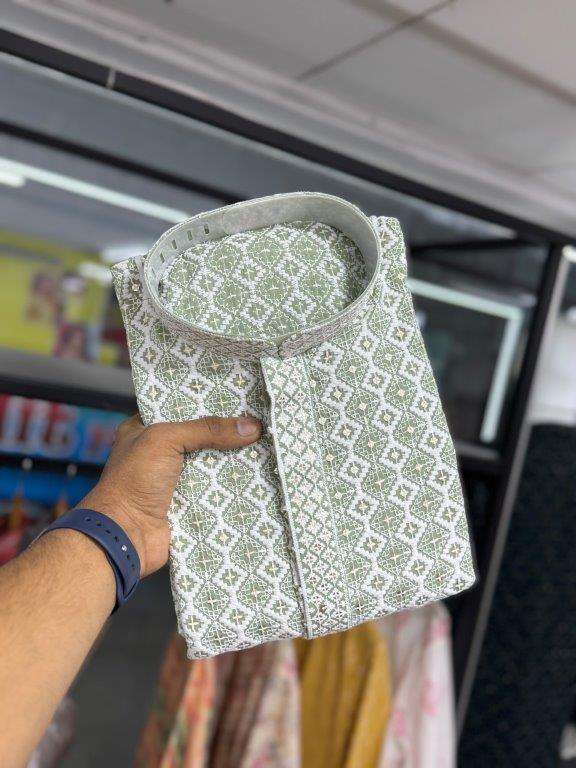 BOLLYWOOD BY ASLIWHOLESALE DESIGNER  PURE RAYON MENS KURTA-00179