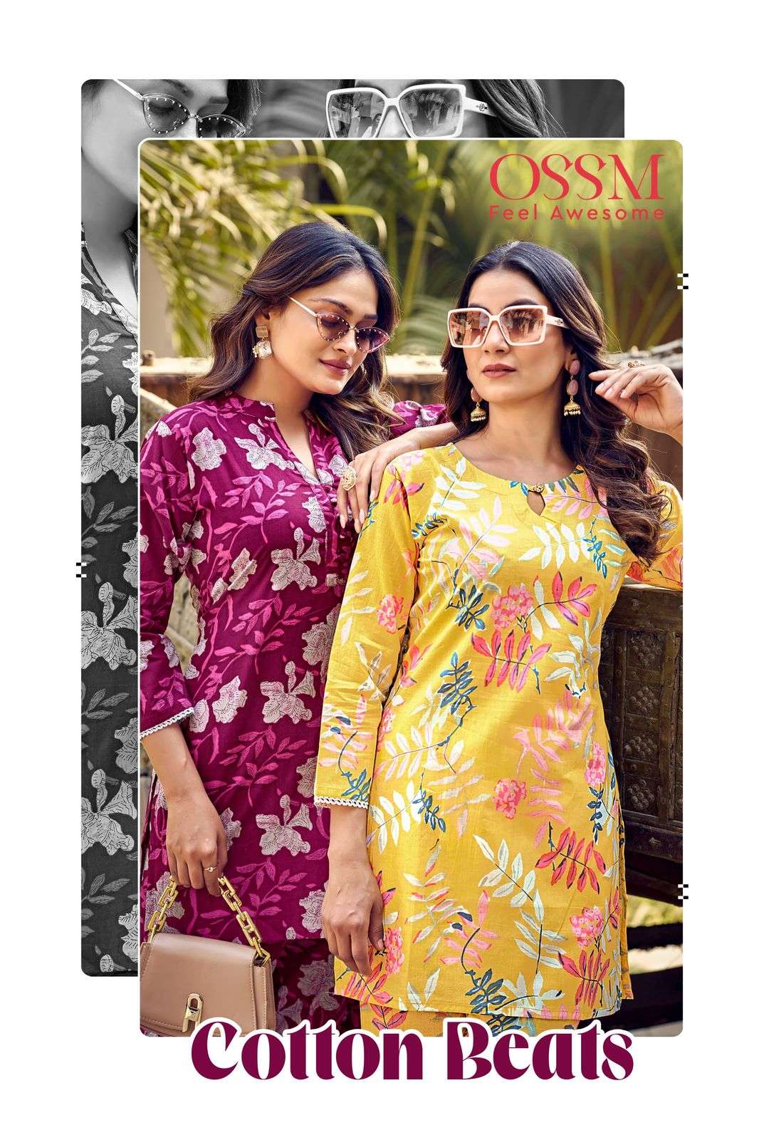 COTTON BEATS VOL-01 BY OSSM 101 TO 106 SERIES COTTON PRINT STITCHED CO-ORD SET-00140
