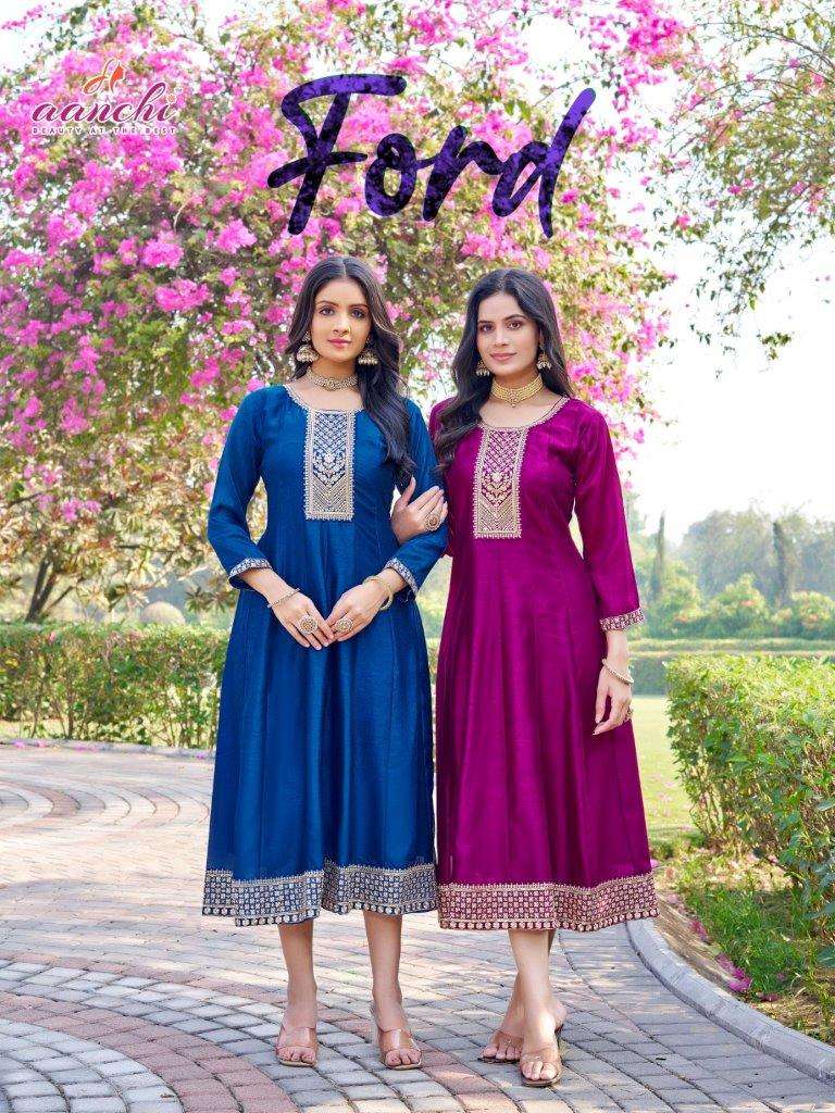 FORD BY AANCHI 1001 TO 1004 SERIES FANCY VICHITRA SILK PRINT DRESSES-00014
