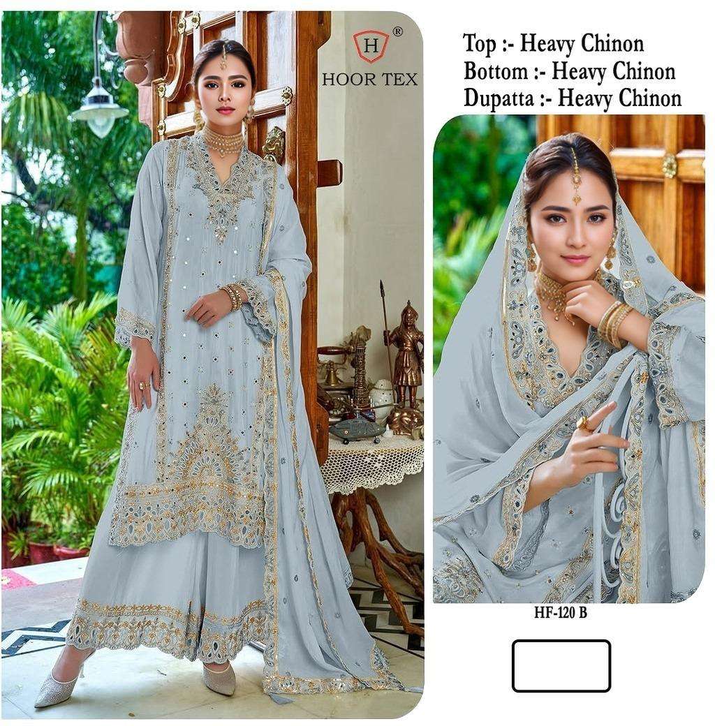 HF-120 COLOURS BY HOOR TEX DESIGNER CHINON EMBROIDERED PAKISTANI DRESSES-00020