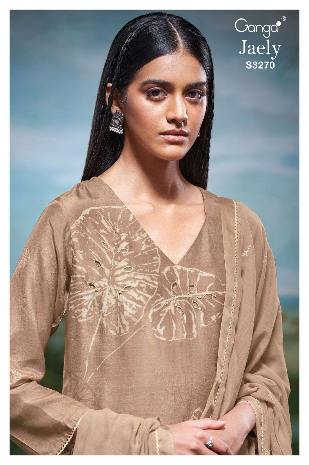 JAELY BY GANGA FASHION S3270-A TO S3270-D SERIES PURE BEMBERG SILK DRESSES-00252
