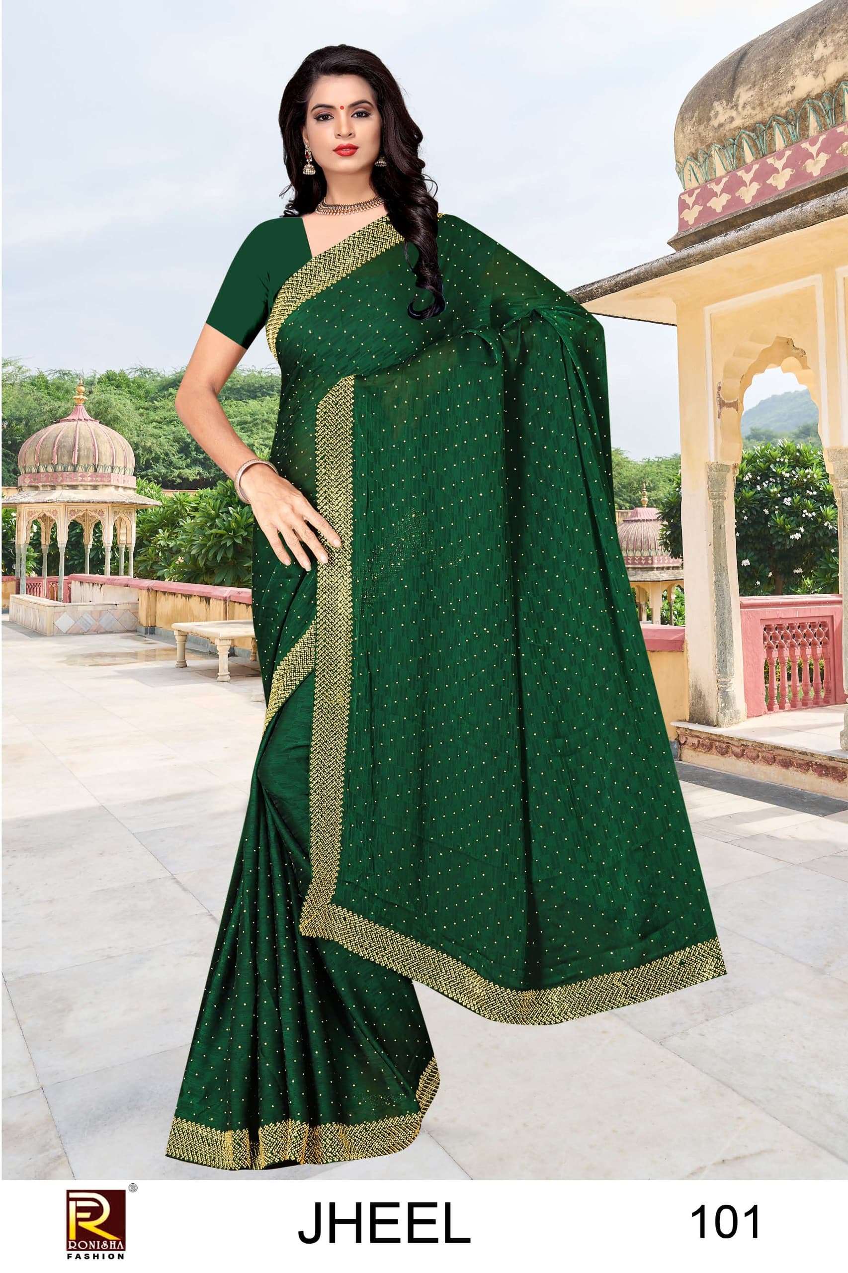 JHEEL BY RONISHA FASHION 101 TO 104 SERIES PURE SATIN EMBROIDERY SAREES-00053