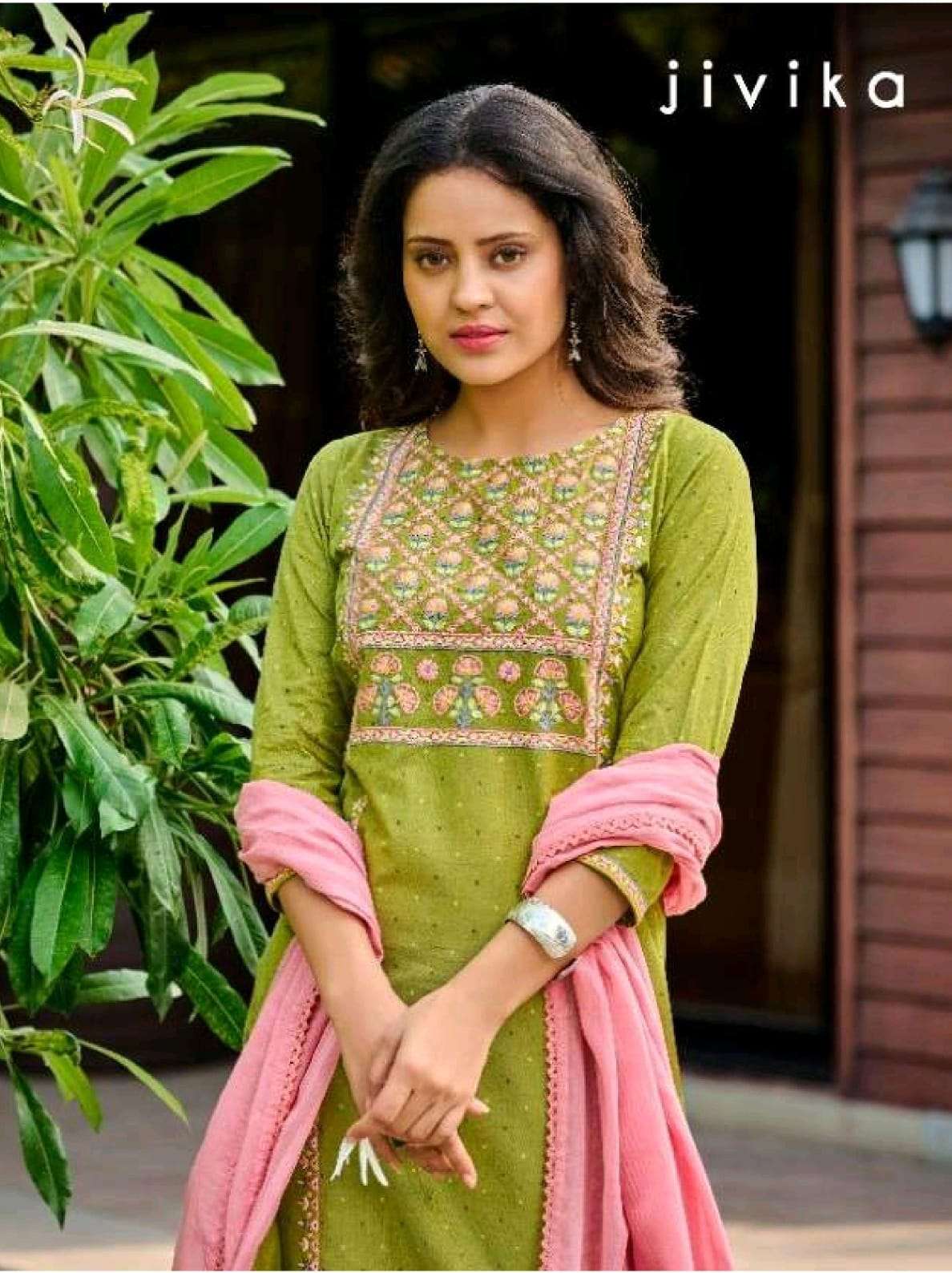 JIVIKA BY 100 MILES 01 TO 04 SERIES FANCY COTTON BLEND EMBROIDERY DRESSES-00014
