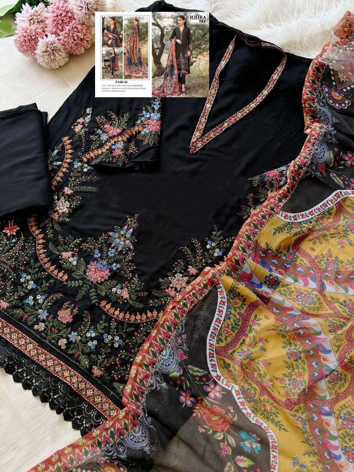 JT-163 HIT DESIGN BY JOHRA TEX DESIGNER VISCOSE RAYON PAKISTANI DRESS-00071