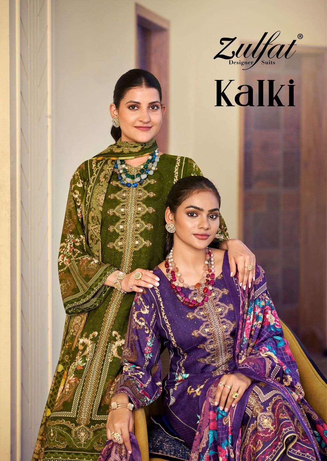 KALKI BY ZULFAT 625-001 TO 625-006 SERIES PURE VISCOSE RAYON PRINTED DRESSES-00011