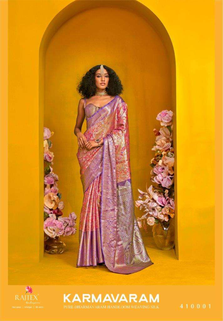 KARMAVARAM SILK BY RAJTEX 410001 TO 410006 SERIES HANDLOOM WEAVING SILK SAREES
