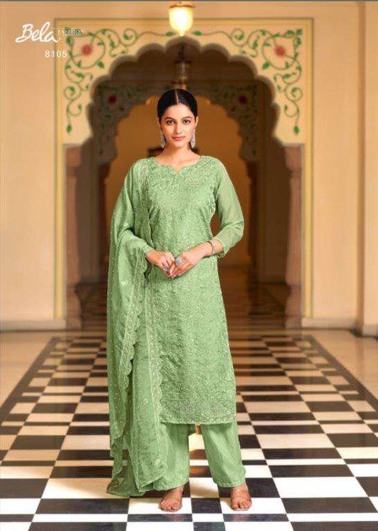 KERANI BY BELA FASHION 8100 TO 8105 SERIES PURE ORGANZA EMBROIDERY DRESSES-00028