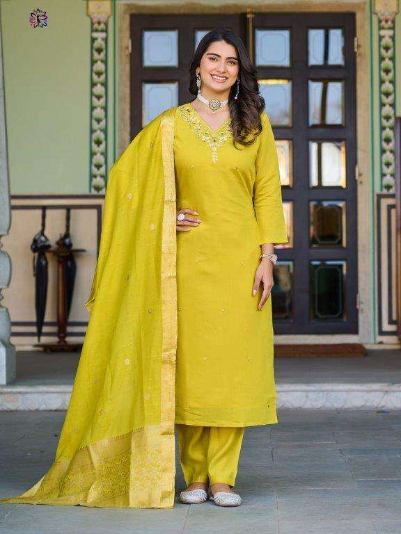 KF-3295 COLOUR BY ASLIWHOLESALE DESIGNER PURE ROMAN SILK DRESSES-00096
