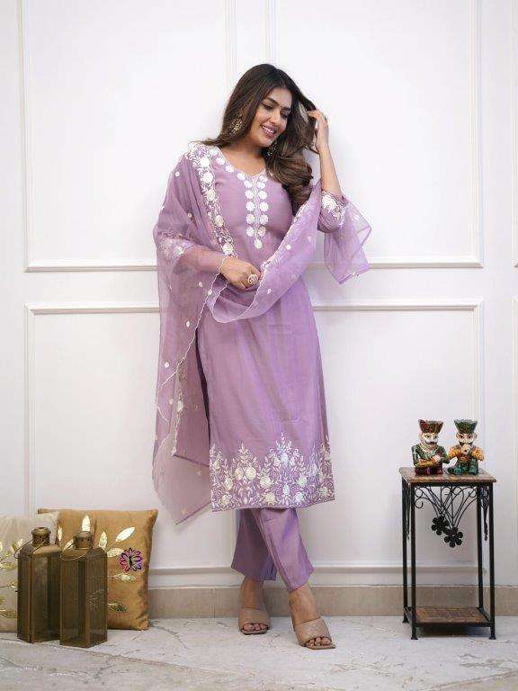 KF-3297 COLOUR BY ASLIWHOLESALE DESIGNER PURE ROMAN SILK DRESSES-00096
