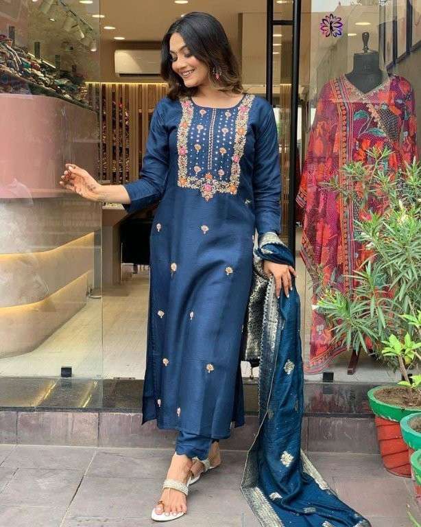 KF-4041 COLOUR BY ASLIWHOLESALE DESIGNER PURE VISCOSE RAYON DRESS-00096