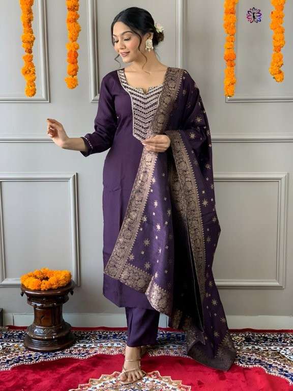 KF-5016 COLOURS BY ASLIWHOLESALE DESIGNER PURE VISCOSE CHANDERI DRESSES-00096