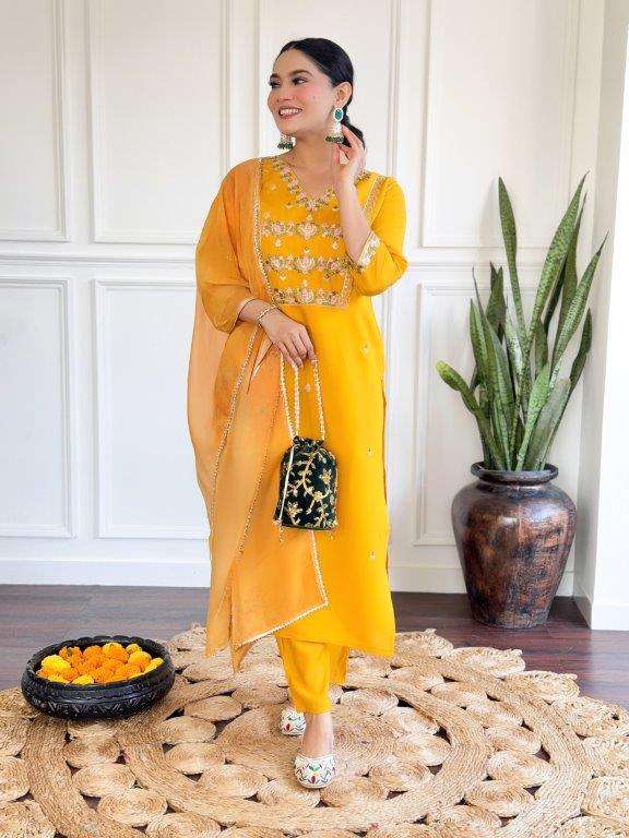 KF-5102 BY ASLIWHOLESALE DESIGNER PURE CHANDERI SILK EMBROIDERY DRESSES-00096