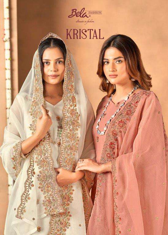 KRISTAL BY BELA FASHION 8163 TO 8168 SERIES PURE CHIFFON EMBROIDERY DRESSES-00028