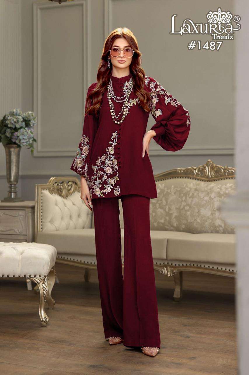 LAXURIA 1487 BY LAXURIA TRENDZ DESIGNER FAUX GEORGETTE FANCY CO-ORD SET-00005