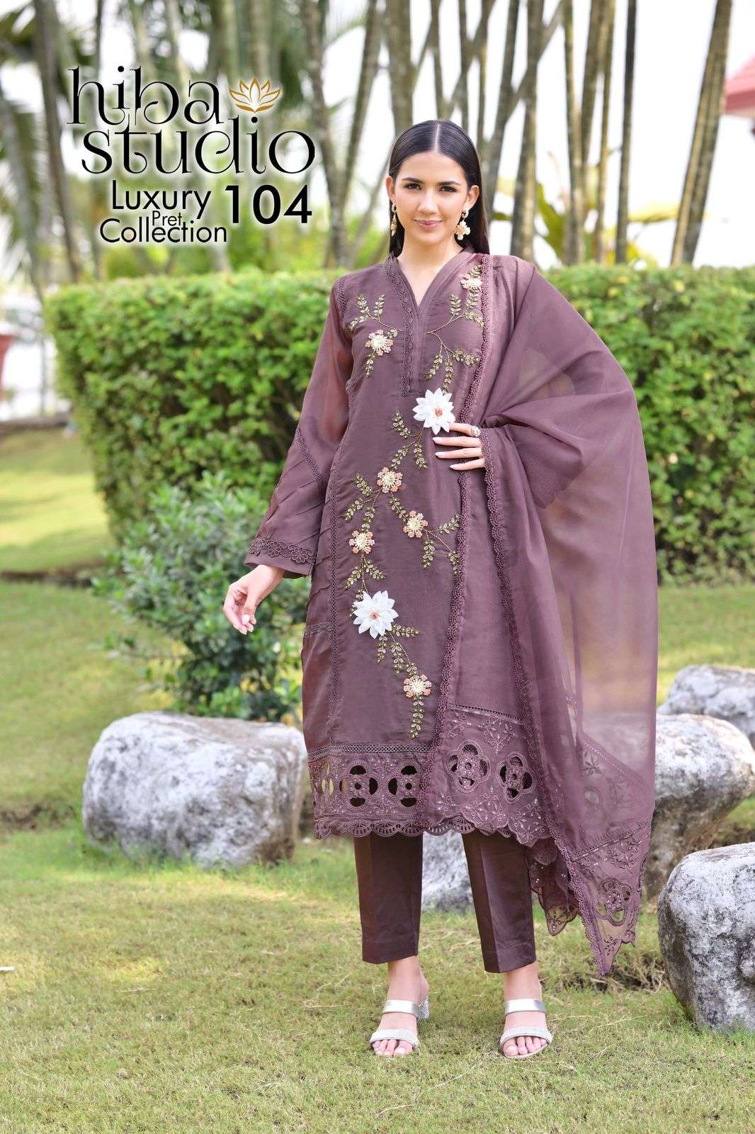 LUXURY PRET COLLECTION VOL-104 BY HIBA STUDIO DESIGNER ORGANZA PAKISTANI DRESSES-00201