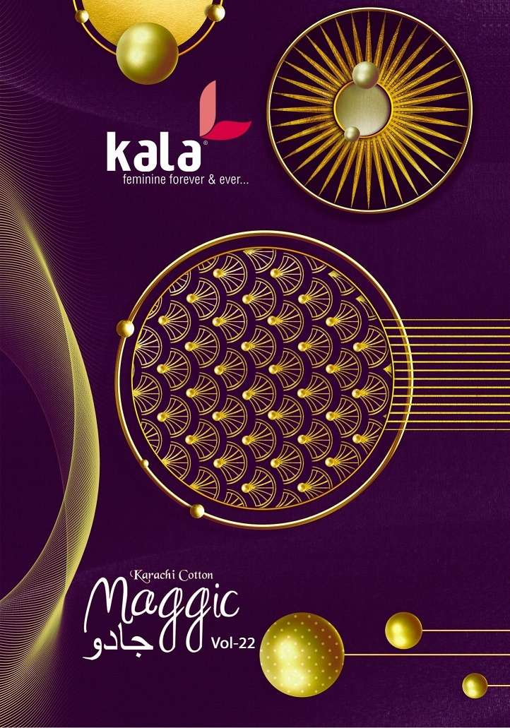 MAGGIC VOL-22 BY KALA 7301 TO 7312 SERIES PURE COTTON PRINTED DRESSES-00015