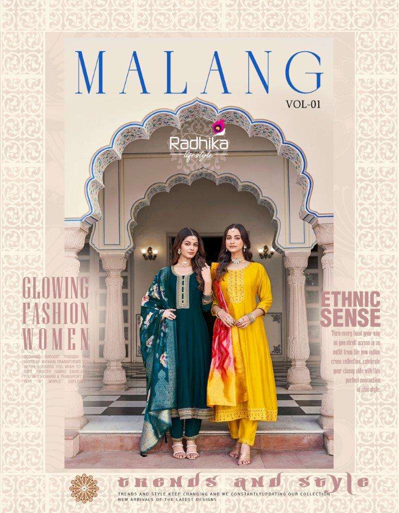 MALANG VOL-1 BY RADHIKA LIFESTYLE 1001 TO 1006 SERIES VICHITRA SILK DRESSES-00014