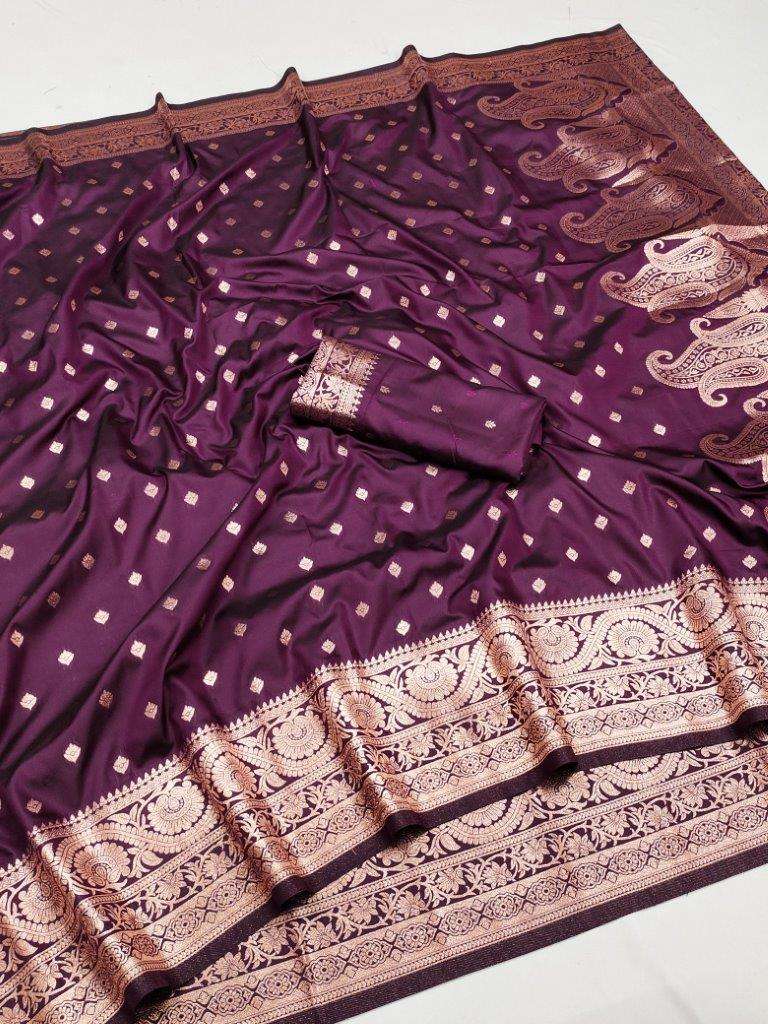MB-1132 BY ASLIWHOLESALE DESIGNER SOFT BANARASI SILK WEAVING SAREES-00049