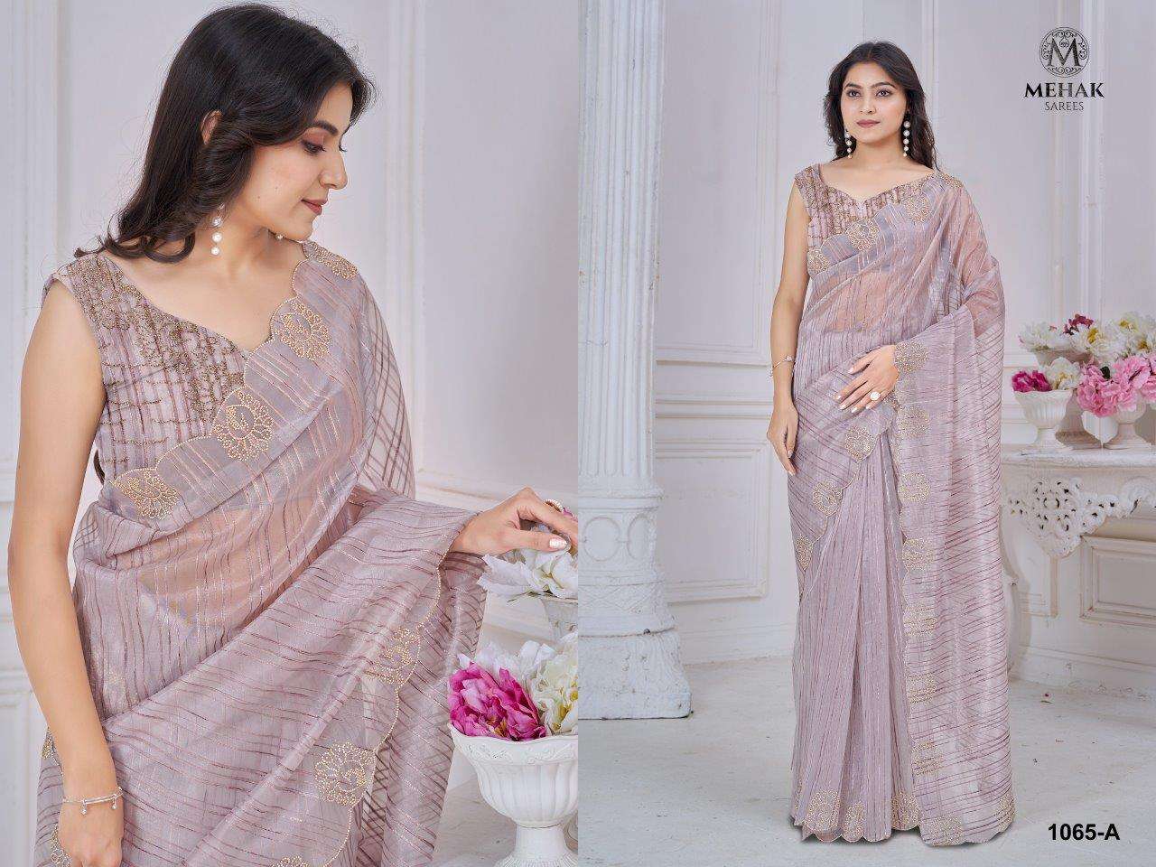 MEHAK 1065 NX BY MEHAK SAREES 1065-A TO 1065-F SERIES JACQUARD WORK SAREES-00137