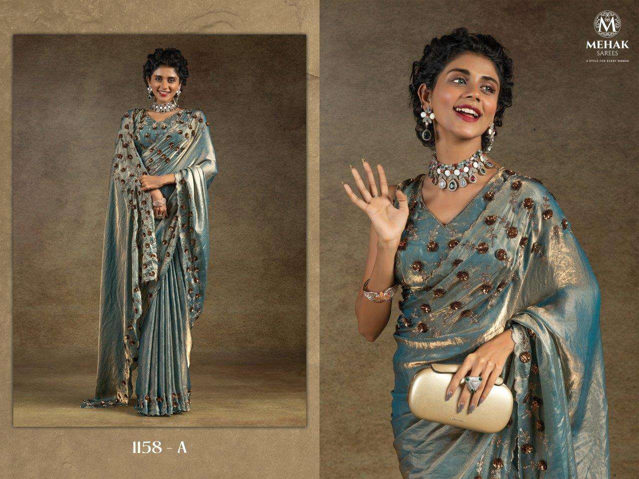 MEHAK 1158 NX BY MEHAK SAREES TWO TONE FANCY SATIN SILK WORK SAREES-00137