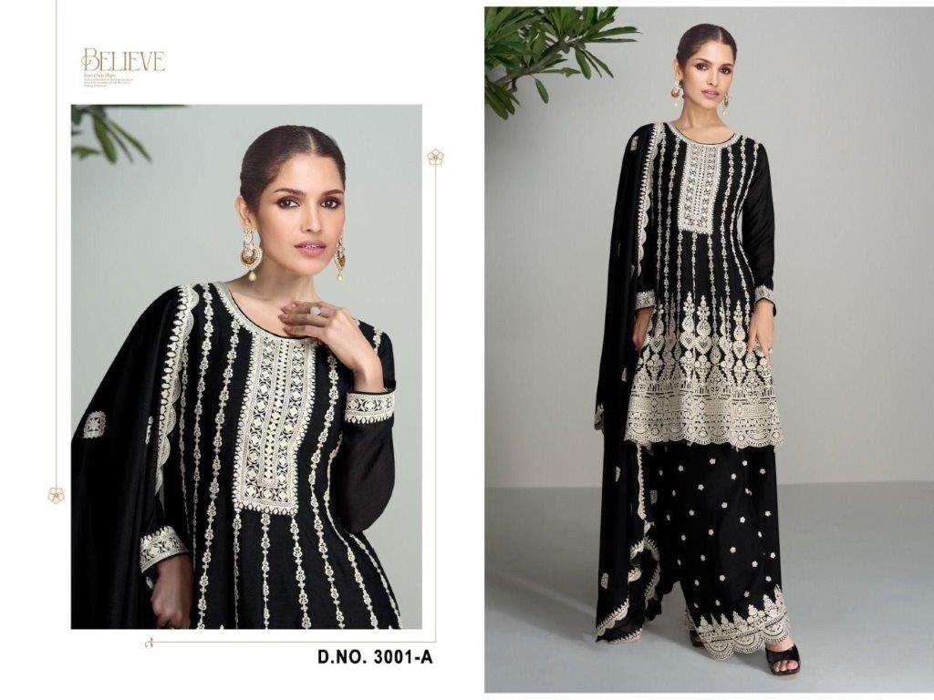 MT-3001 COLOURS BY ASLIWHOLESALE DESIGNER PURE CHINON SILK EMBROIDERY DRESSES-00062